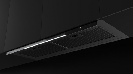 Okap w pełni zintegrowany, łatwy w montażu i z miejscem na przechowywanie INTEGRA GFI 97350 EOS BK TEKA