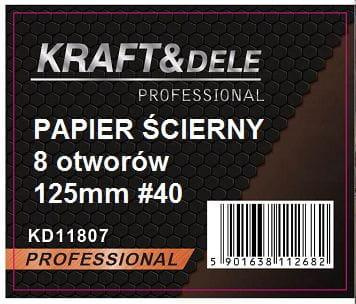 Papier ścierny 50szt. krążek 125mm P40 na rzep KD11807 - KRAFT&DELE