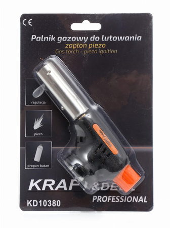 Palnik gazowy do lutowania PIEZO KD10380 - KRAFT&DELE