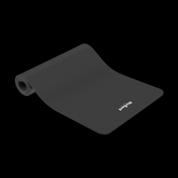 Mata gimnastyczna do ćwiczeń joga, pilates, fitness, 183x61cm, grubość 6mm, materiał TPE, czarna, REBEL ACTIVE