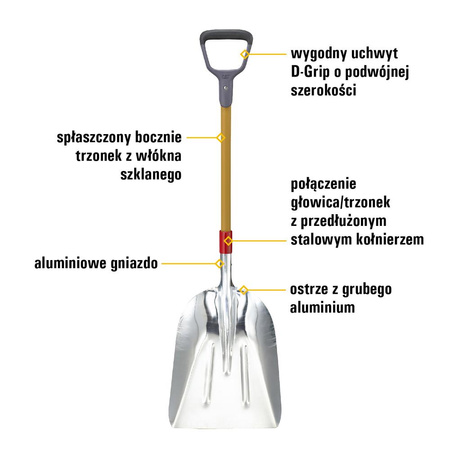 Szufla aluminiowa do ładowania CAT DH8 34cm węgiel śnieg (0841308101200) - Cat