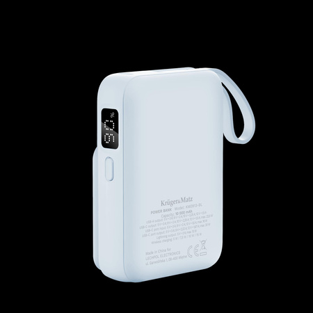 POWERBANK indukcyjny Kruger&Matz 10000 mAh Mag Safe z kablem niebieski
