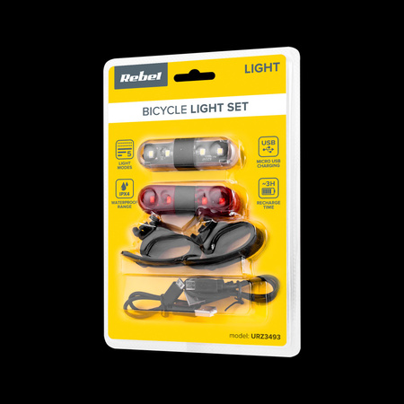 Komplet świateł do roweru ( z przewodem USB)