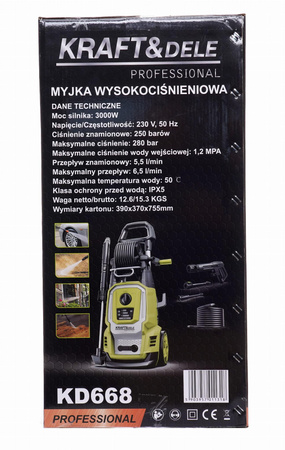 MYJKA WYSOKOCIŚNIENIOWA 3000W 280BAR KD668 - KRAFT&DELE