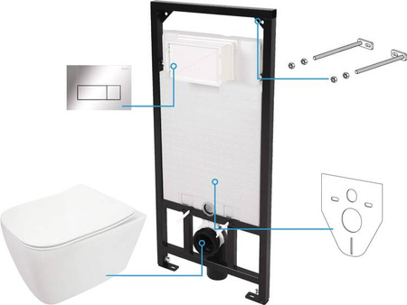 Zestaw WC podtynkowy 6 w 1 (CDYS6ZPW) - Deante
