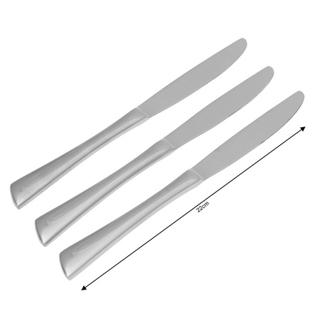 Nóż stołowy zestaw 3 elementy stal połyskKing KH-1339