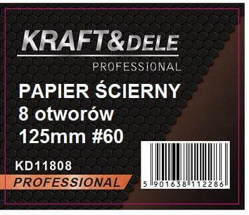 Papier ścierny 50szt. krążek 125mm P60 na rzep KD11808 - KRAFT&DELE