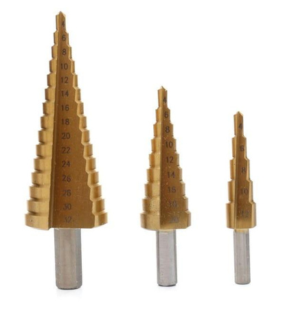 Wiertła stopniowe 4-32mm 3szt. KD10244 - KRAFT&DELE