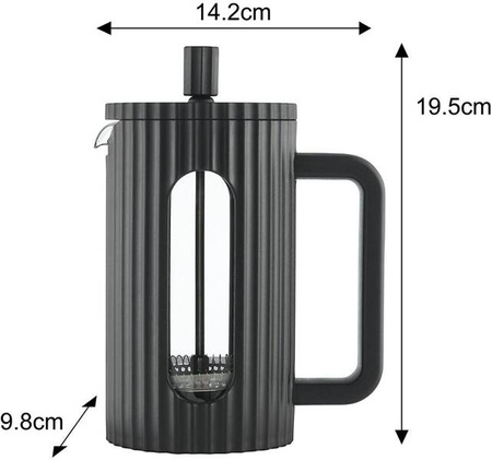 Zaparzacz do kawy/herbaty z dociskiem poj. 0,60l w kolorze czarnym KB7746 KB-7746