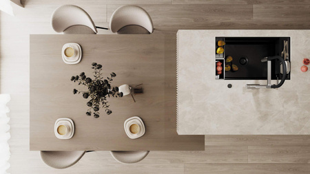 Bateria kuchenna z podłączeniem do filtra wody z elastyczną wylewką (BRM F75M) - Deante