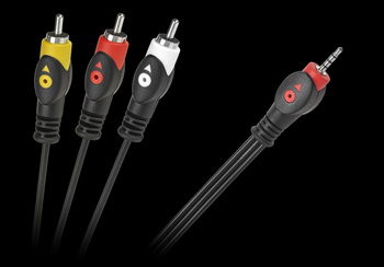 Kabel Jack 2.5 cztero-polowy 3 x RCA luzem