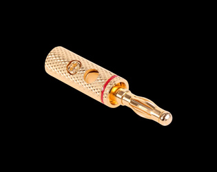 Wtyk banan złoty SS2-2136 (czarny/czerwony)