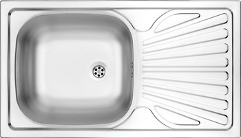 Zlewozmywak stalowy 1-komorowy z ociekaczem (ZMU 0110) - Deante