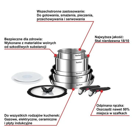 Zestaw garnków TEFAL Ingenio Emotion L897SA74 10ele
