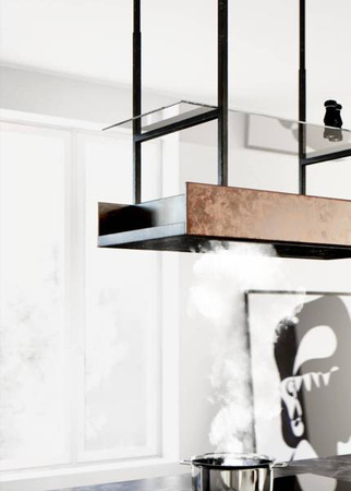 Okap wyspowy Minimal 1 Czarny okap + czarny panel fabryczny CDW901C Ciarko Design