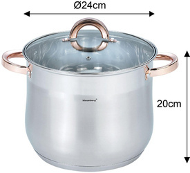 Garnek stalowy z pokrywą, 8.6L, Ø24cm, Klausberg, KB-7793 KB-7793