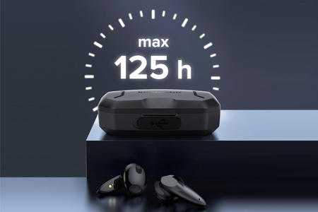 Bezprzewodowe słuchawki douszne z power bankiem Kruger&Matz M6 - kolor biały