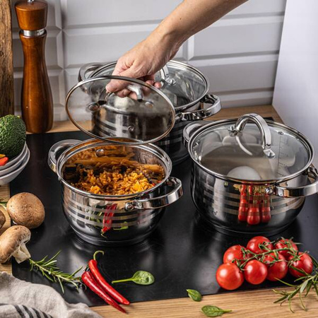 Zestaw garnków, Ø16/18/20cm, stal Klausbe KB-7693