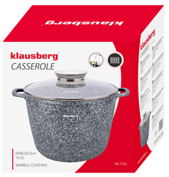 Garnek aluminium, szary marmurek Ø28cm 10l Klausberg KH-7526