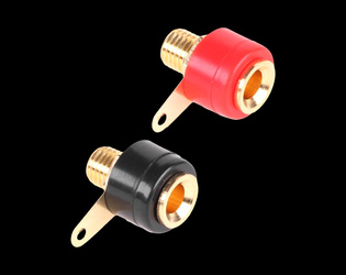 Gniazdo bananowe montażowe złocone plastikowe (czarne/czerwone) Cabletech