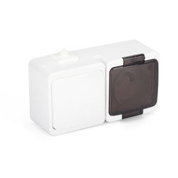 Gniazdo wtyczkowe pojedyncze n/t bryzgoszczelne 2p+Z z klapką GWN-SL Montis