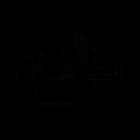 Uchwyt ścienny do TV 23-43" czarny LCD-UCH0042