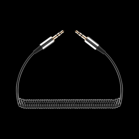Kabel audio Jack 3.5 wtyk - wtyk REBEL spirala 100 cm