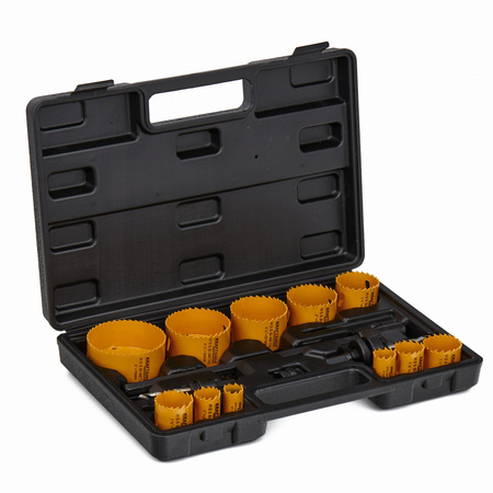 ZESTAW OTWORNIC DO DREWNA I METALU 17szt. 19-76mm + adapter KD10758 - KRAFT&DELE