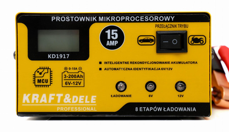 PROSTOWNIK MIKROPROCESOROWY 15AMP 6/12V - KRAFT&DELE
