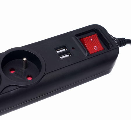Przedłużacz z USB 1,5m 3 gniazda KD4031 - KRAFT&DELE