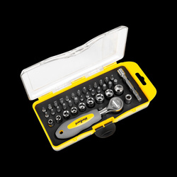 Zestaw bitów i nasadek z grzechotką 38szt.