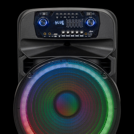 Aktywna kolumna głośnikowa (z 2 mikrofonami bezprzewodowymi UHF, SD, Bluetooth, FM, USB, LED) 60 Watt