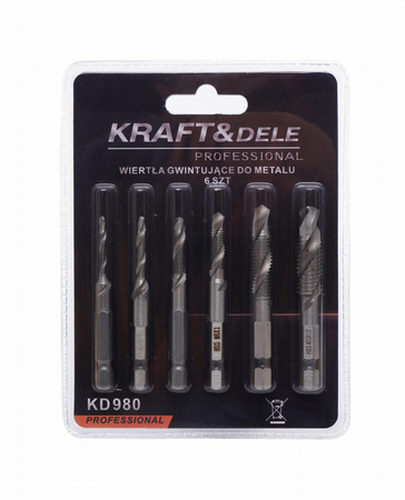 Wiertła gwintujące 6szt. KD980 - KRAFT&DELE