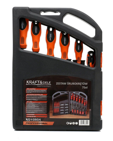 Zestaw śrubokrętów i bitów 75el. KD10904 - KRAFT&DELE