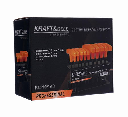 Zestaw 10 imbusów na stojaku KD10948 - KRAFT&DELE