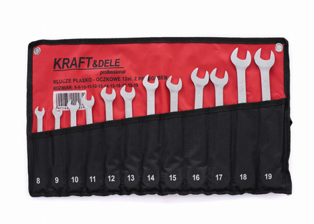 Klucze płasko oczkowe z grzechotką łamane 12el. KD10947 - KRAFT&DELE