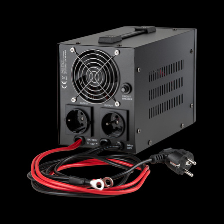 Zasilacz awaryjny KEMOT PROsinus-800 przetwornica z czystym przebiegiem sinusoidalnym i funkcją ładowania 12V 230V 800VA/500W - kolor czarny