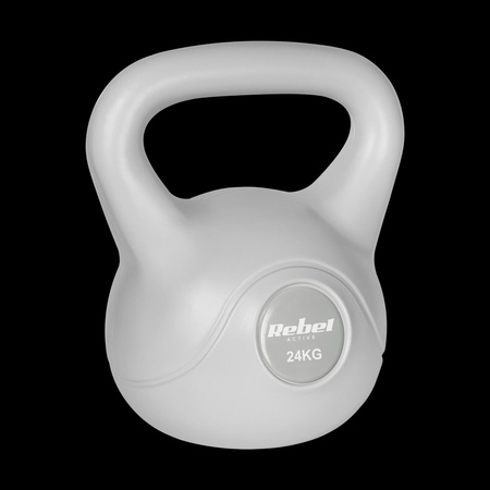 Kettlebell bitumiczny 24 kg szary REBEL ACTIVE