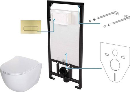 Zestaw WC podtynkowy 6 w 1 (CDER6ZPW) - Deante