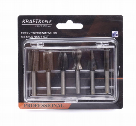 Frezy trzpieniowe do metalu 6szt. KD11215 - KRAFT&DELE
