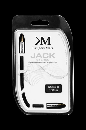 Kabel stereo jack 3.5 wtyk - wtyk 1.5m Kruger&Matz kabel sprężynka