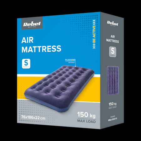 Materac dmuchany jednoosobowy do spania + pompka , 186 x 76 x 22 cm