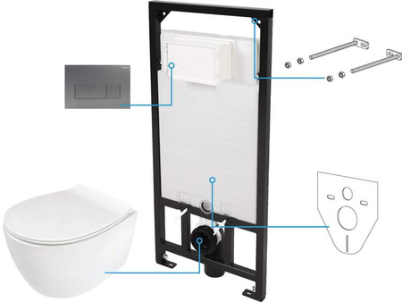 Zestaw WC podtynkowy 6 w 1 (CDLT6ZPW) - Deante