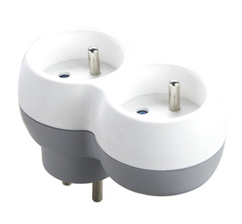 Rozgałęźnik sieciowy 1wtyk/2gniazda z uziemieniem LB0166-2 LIBOX