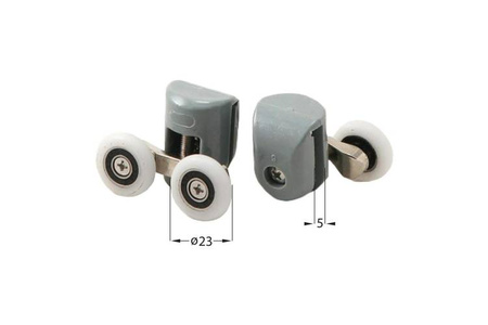 Rolki górne podwójne do szyb 5 mm - FI 23 mm (XKCF2RU04) - Deante