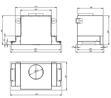 Okap AKPO WK-12 EVITA CZARNY PÓŁMAT 60 CZARNE SZKŁO 450