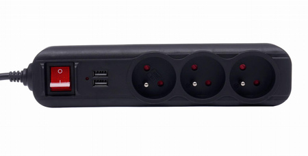 Przedłużacz z USB 1,5m 3 gniazda KD4031 - KRAFT&DELE