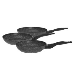 Patelnie aluminium, czarny marmurek, zestaw 3szt Klausberg KB-7290