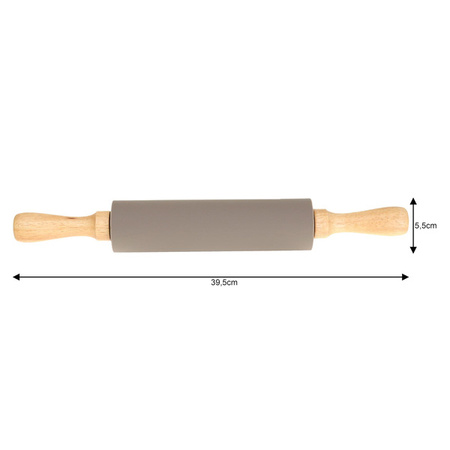 Wałek do ciasta, silikon, szary 39,5cm KingHof KH-1628