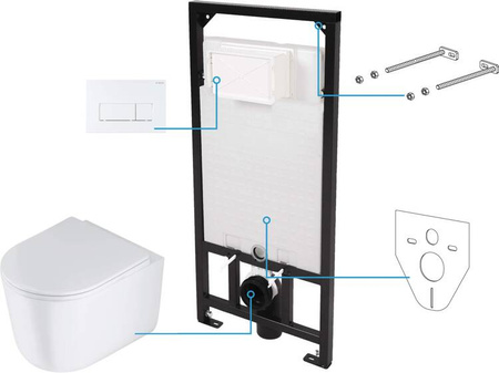 Zestaw WC podtynkowy 6 w 1 (CDJA6ZPW) - Deante